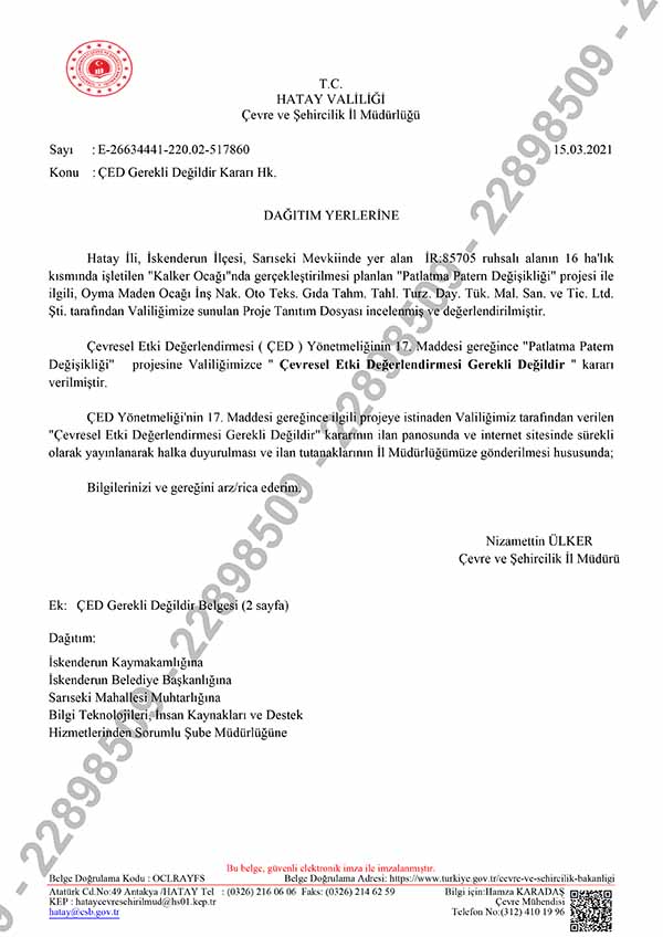 CED Ilani Patlatma Paterni Degisikligi CED Ilani Patlatma Paterni Degisikligi