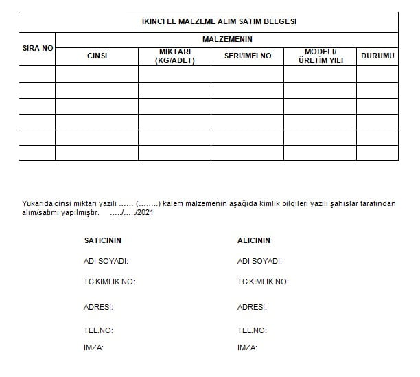 Hatay Valiliğinden İkinci El Malzeme Alım Satımları Konulu Duyuru