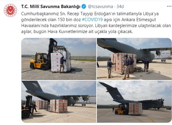 150 bin doz COVID-19 Aşısı Libya’ya Gitti