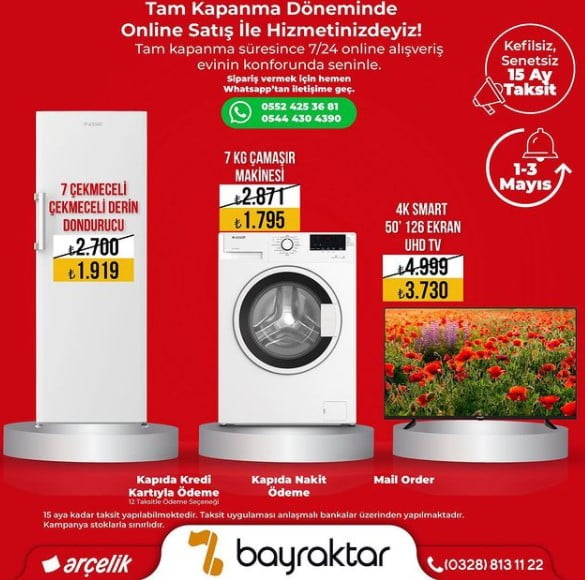 Tam Kapanma Döneminde Online Satış İle Hizmetinizdeyiz