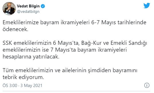 Bayram İkramiyelerinin Ödeneceği Tarih Belli Oldu