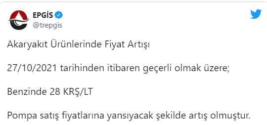 Benzine 2 Gün Arayla 2. zam geldi