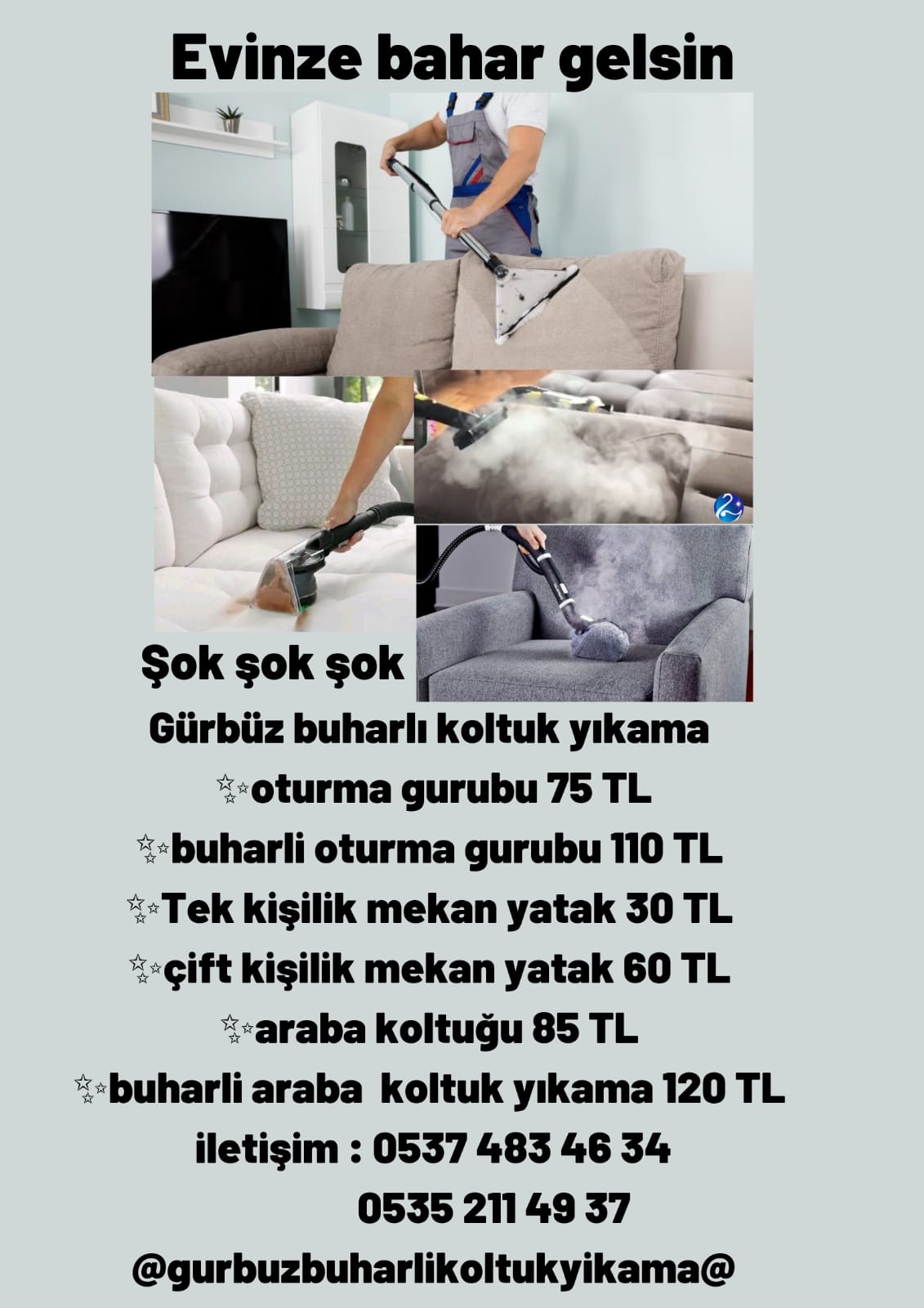 Gürbüz Buharlı Koltuk Yıkamada Şok Kampanya