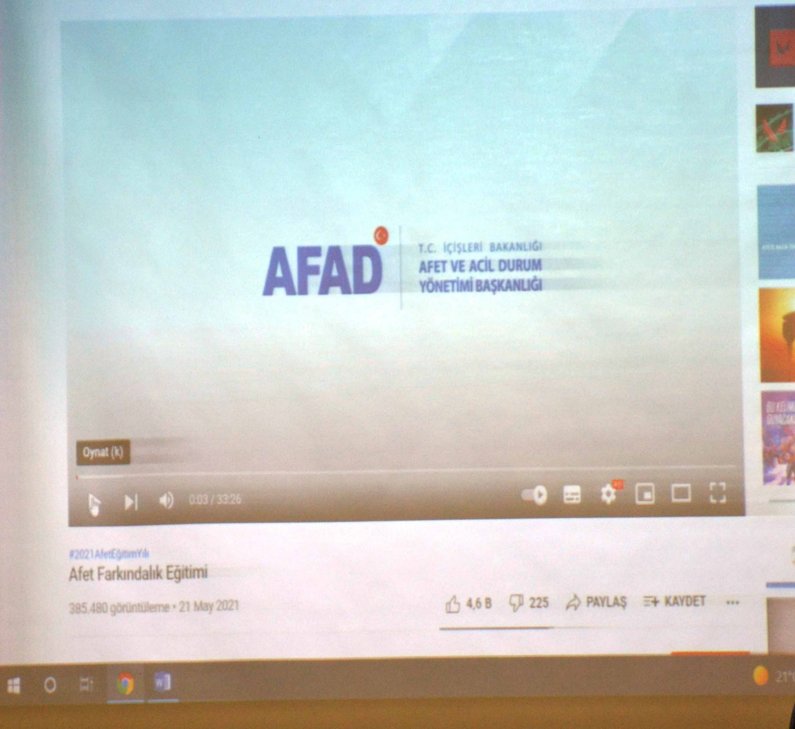 İTSO Yönetimine  AFAD Farkındalık Eğitimi Verildi