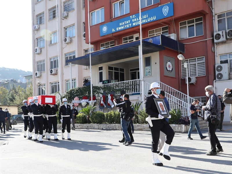 Hassa’da Şehit Olan Trafik Polisi Memleketine Uğurladık