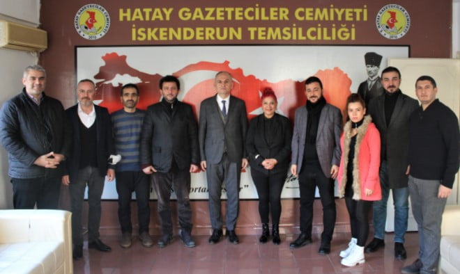 İskenderun Kaymakamı İskender Y&ouml;nden, Hatay Gazeteciler Cemiyeti İskenderun Temsilciliğini Ziyaret Etti