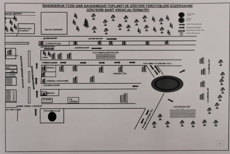 2022 Yılı İskenderun “Toplantı ve G&ouml;steri Y&uuml;r&uuml;y&uuml;ş G&uuml;zergahları” Belirlendi