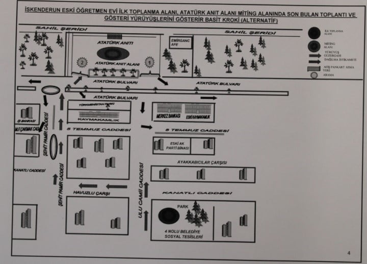 2022 Yılı İskenderun “Toplantı ve G&ouml;steri Y&uuml;r&uuml;y&uuml;ş G&uuml;zergahları” Belirlendi