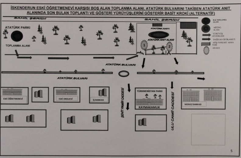 2022 Yılı İskenderun “Toplantı ve G&ouml;steri Y&uuml;r&uuml;y&uuml;ş G&uuml;zergahları” Belirlendi