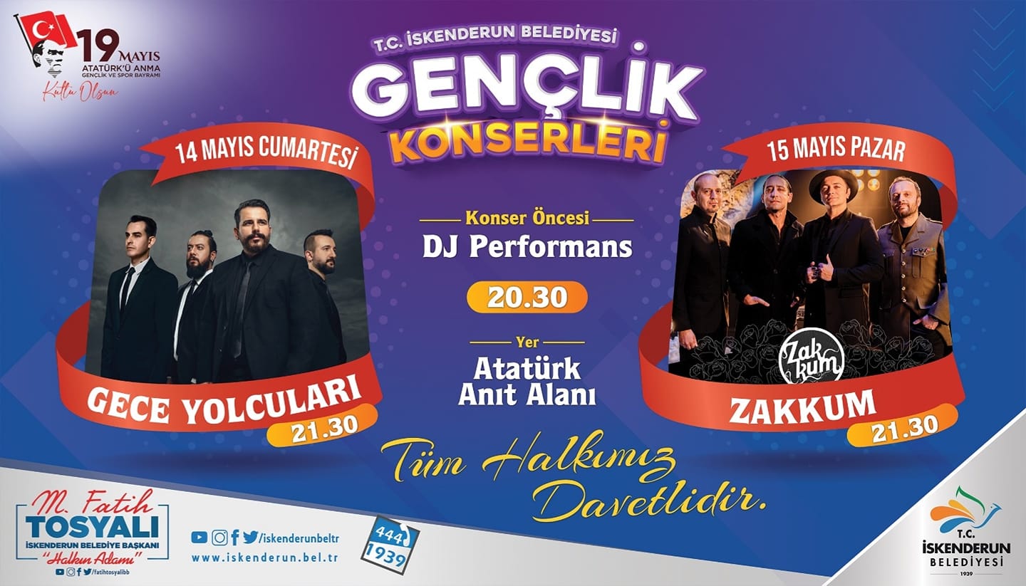 İSKENDERUN BELEDİYESİ GENÇLİK KONSERLERİ BAŞLIYOR