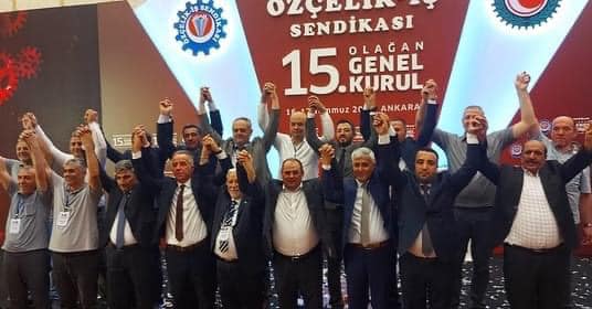 ÖZÇELİK-İŞ SENDİKASINDA ÇELİK YUMRUKLU BAŞKAN YUNUS DEĞİRMENCİ GÜVEN TAZELEDİ