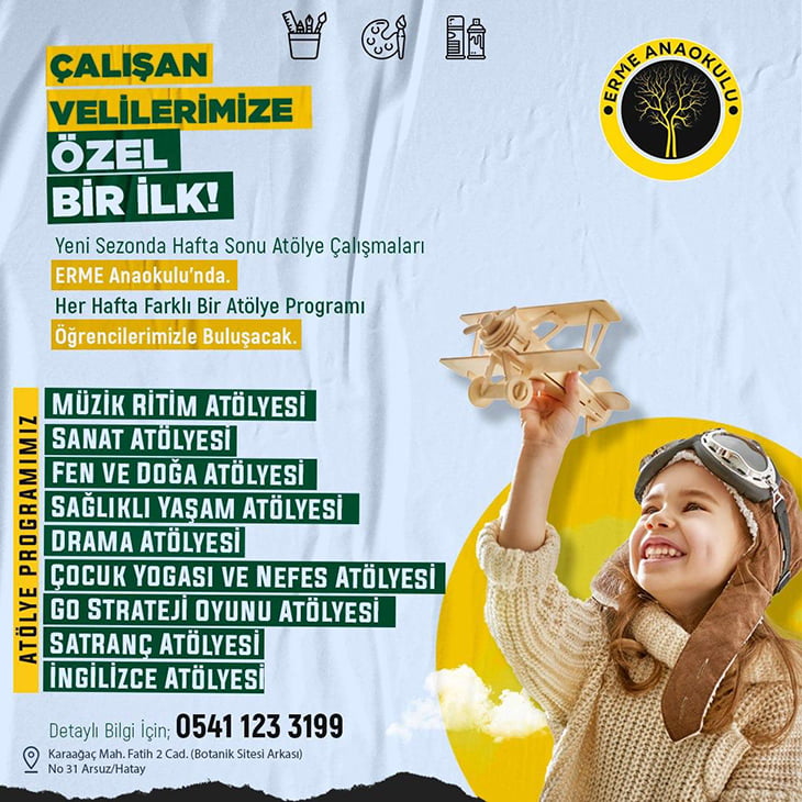 ERME Anaokulu Hafta Sonlarıda Kapılarını Aralıyor!