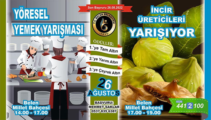 BELEN&rsquo;DE Y&Ouml;RESEL YEMEK VE İNCİR &Uuml;RETİCİLERİ YARIŞIYOR