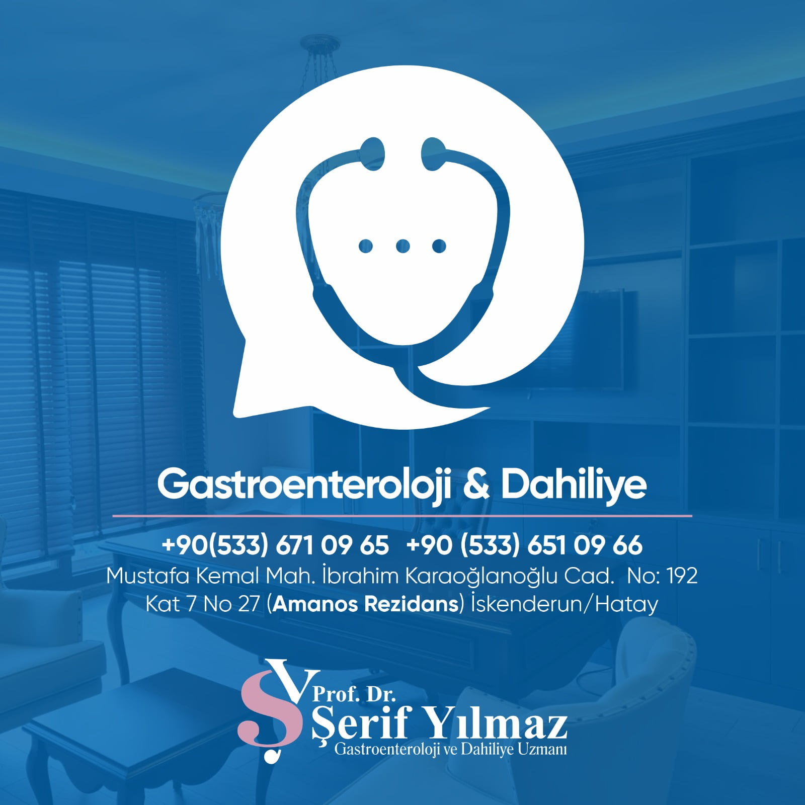 GASTROENTEROLOJİ VE DAHİLİYE UZMANI PROF.DR. ŞERİF YILMAZ, 17 AĞUSTOS’TAN İTİBAREN YENİ YERİNDE HASTA KABUL&Uuml;NE BAŞLIYOR!