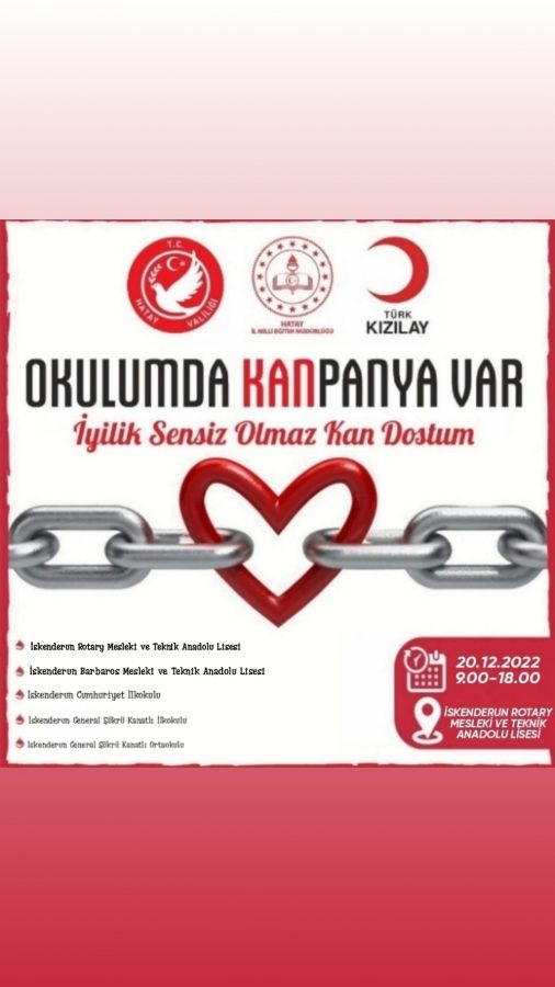 İSKENDERUN&#8217;DAKİ OKULLARDA KAN BAĞIŞI KAMPANYASINA YOĞUN İLGİ