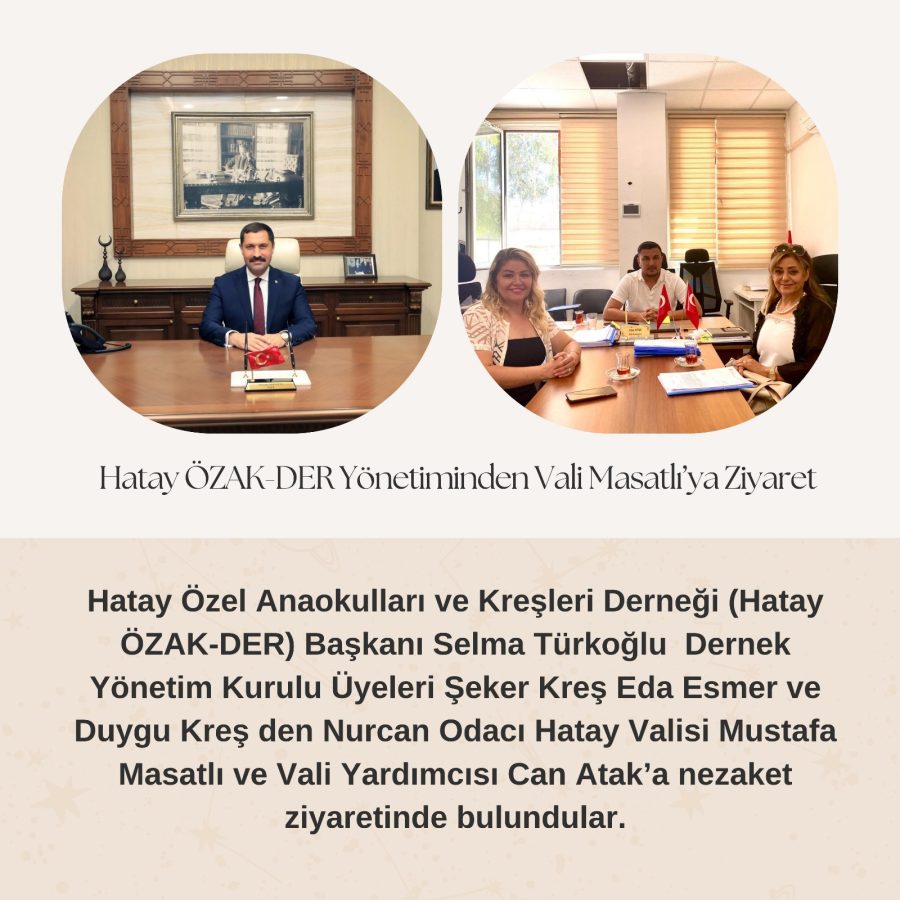 Hatay ÖZAK-DER Yönetiminden Vali Masatlı’ya Ziyaret